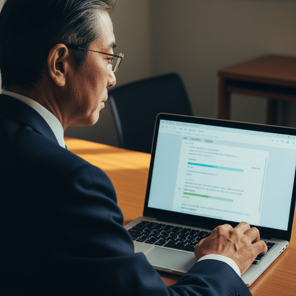 画面で、AI が条文と過去案件を即時引いてきて関連箇所をハイライト。