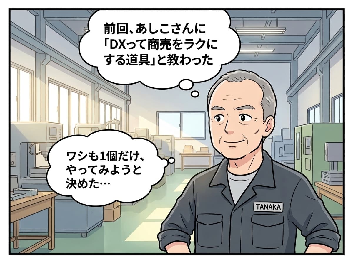 田中社長がDXに挑戦する決意を固める