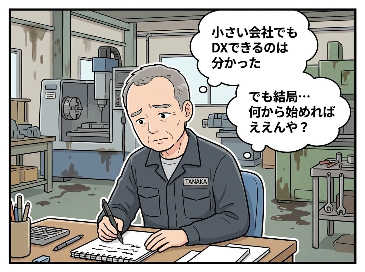 田中社長: DXできるのは分かった、でも何から始めればいいのか