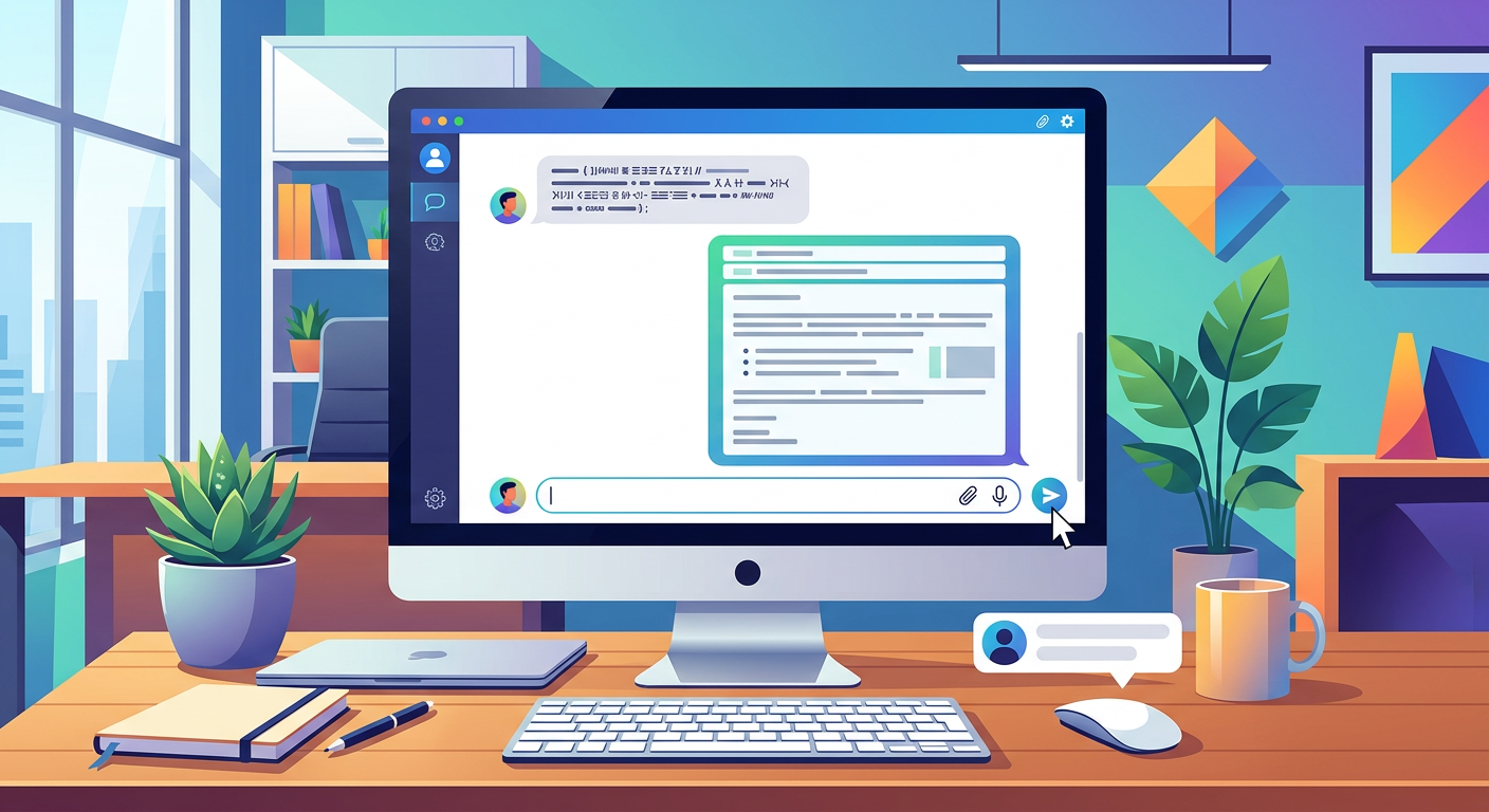 ChatGPTにメールの下書きを依頼した例。要点を伝えるだけで丁寧な文面が完成する