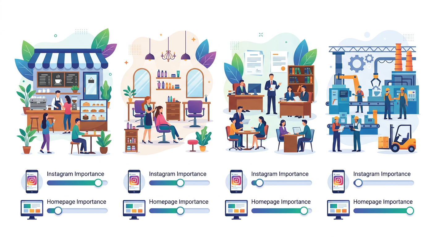 業種によってInstagramとホームページの優先度は変わる。ただし理想は両方活用すること