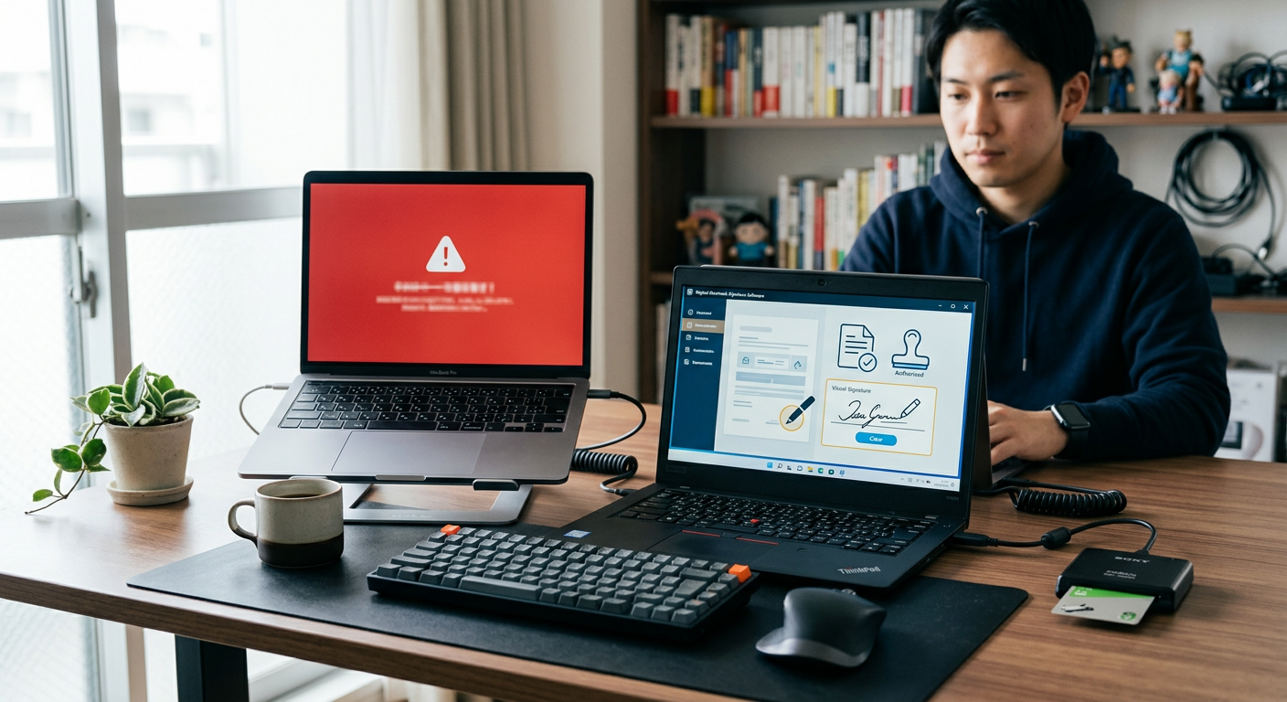 電子認証ソフトがWindowsにしか対応していない