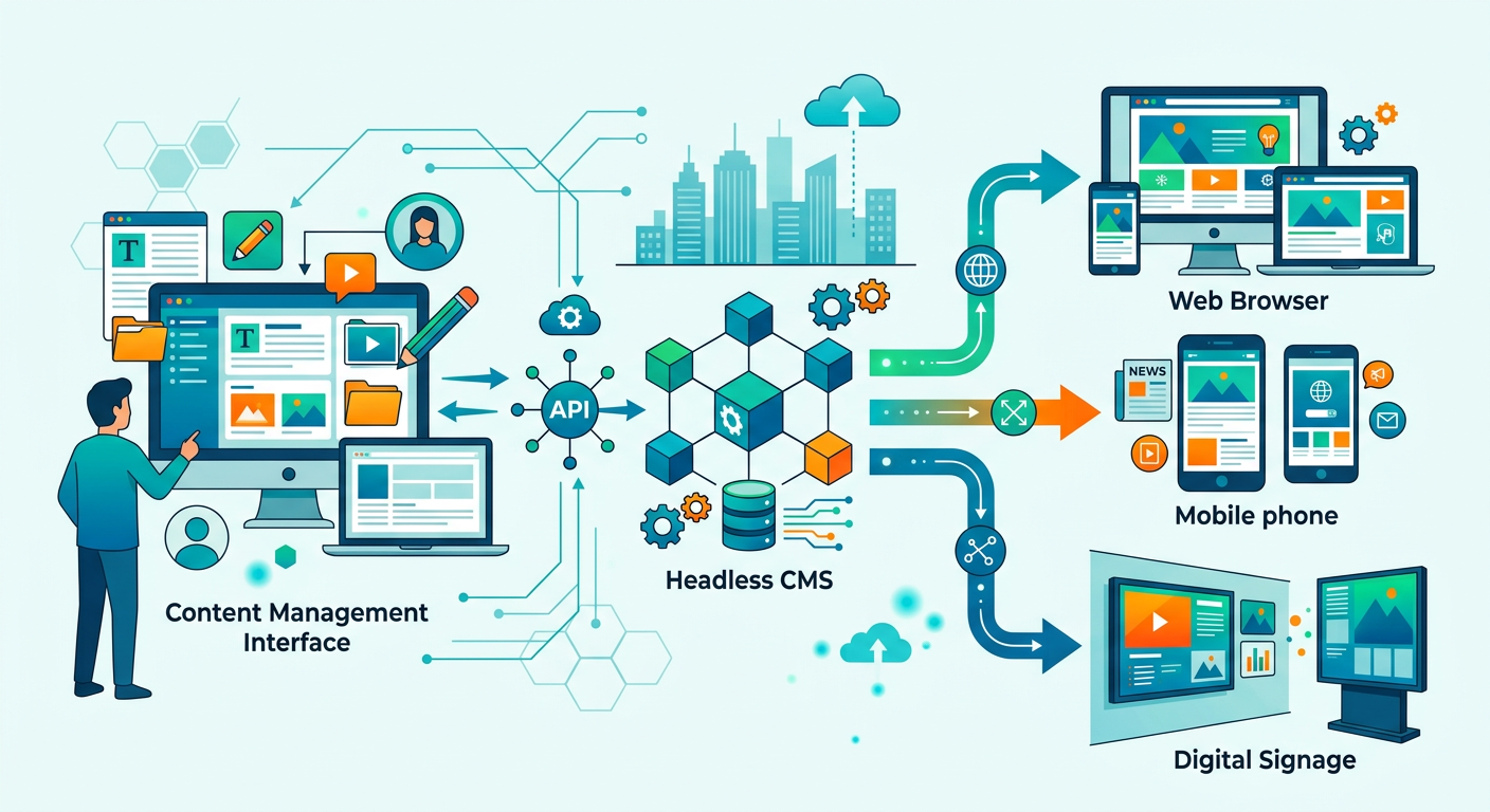 ヘッドレスCMS構成のイメージ（microCMS + Next.js）