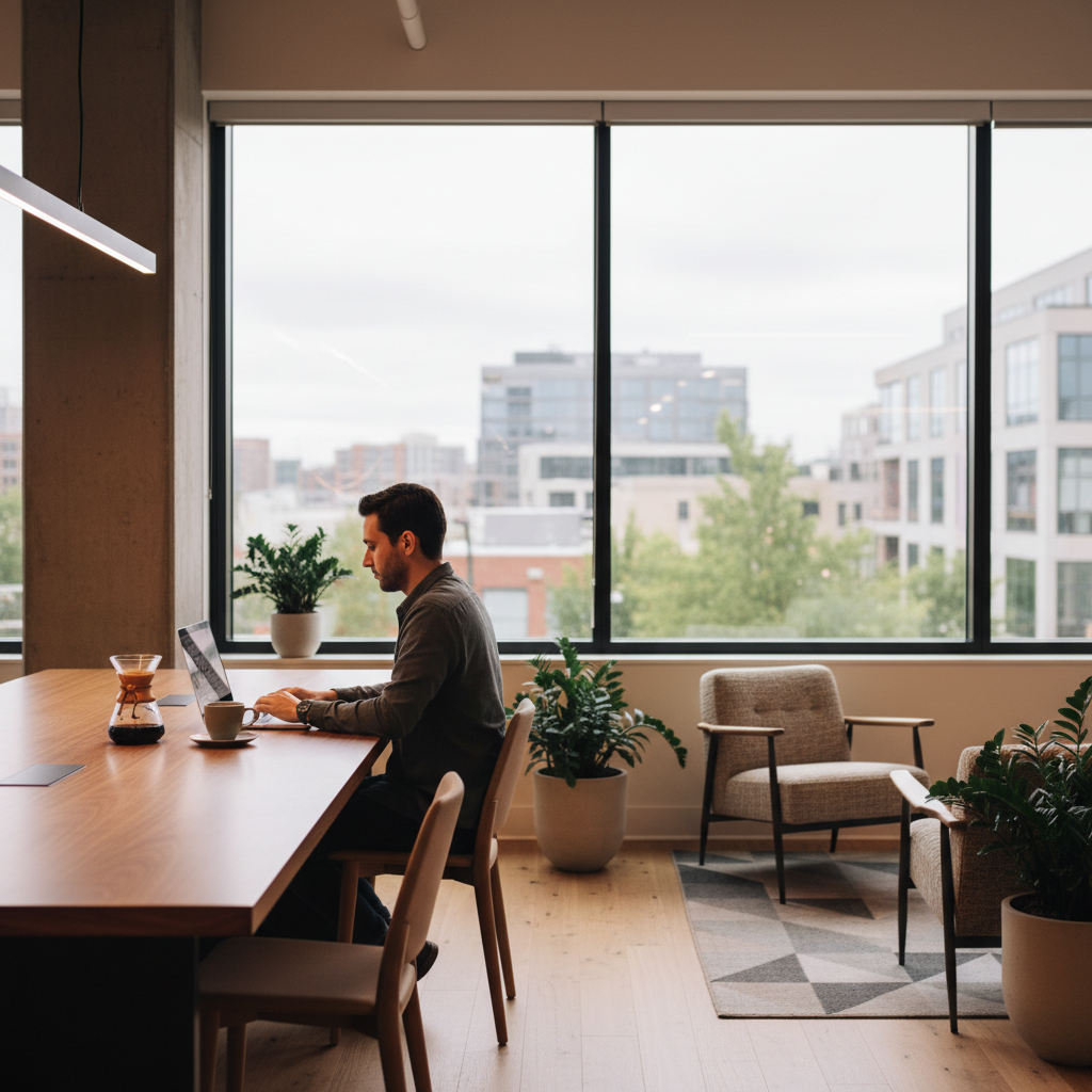 コワーキングスペースの内装