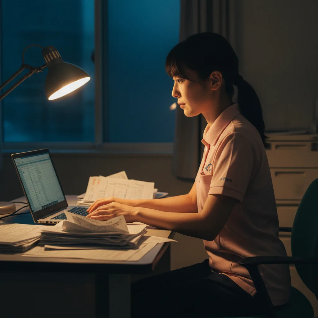 夜、紙の訪問記録をExcelに転記する繰り返し