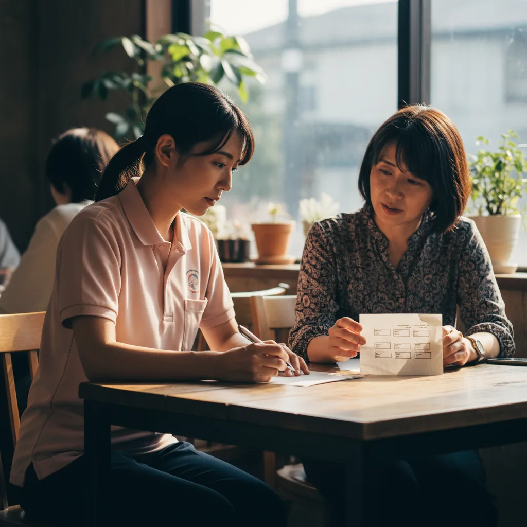 カフェで他県の介護事業所長から自社専用システム話