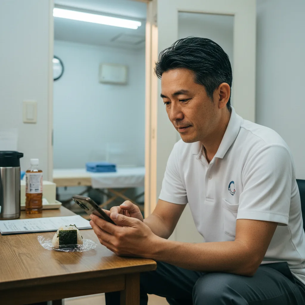 昼休みもLINE個別メッセージ返信に追われる