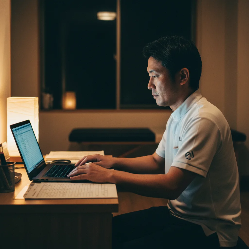 夕方閉院後、紙台帳の内容をExcelに手作業で転記