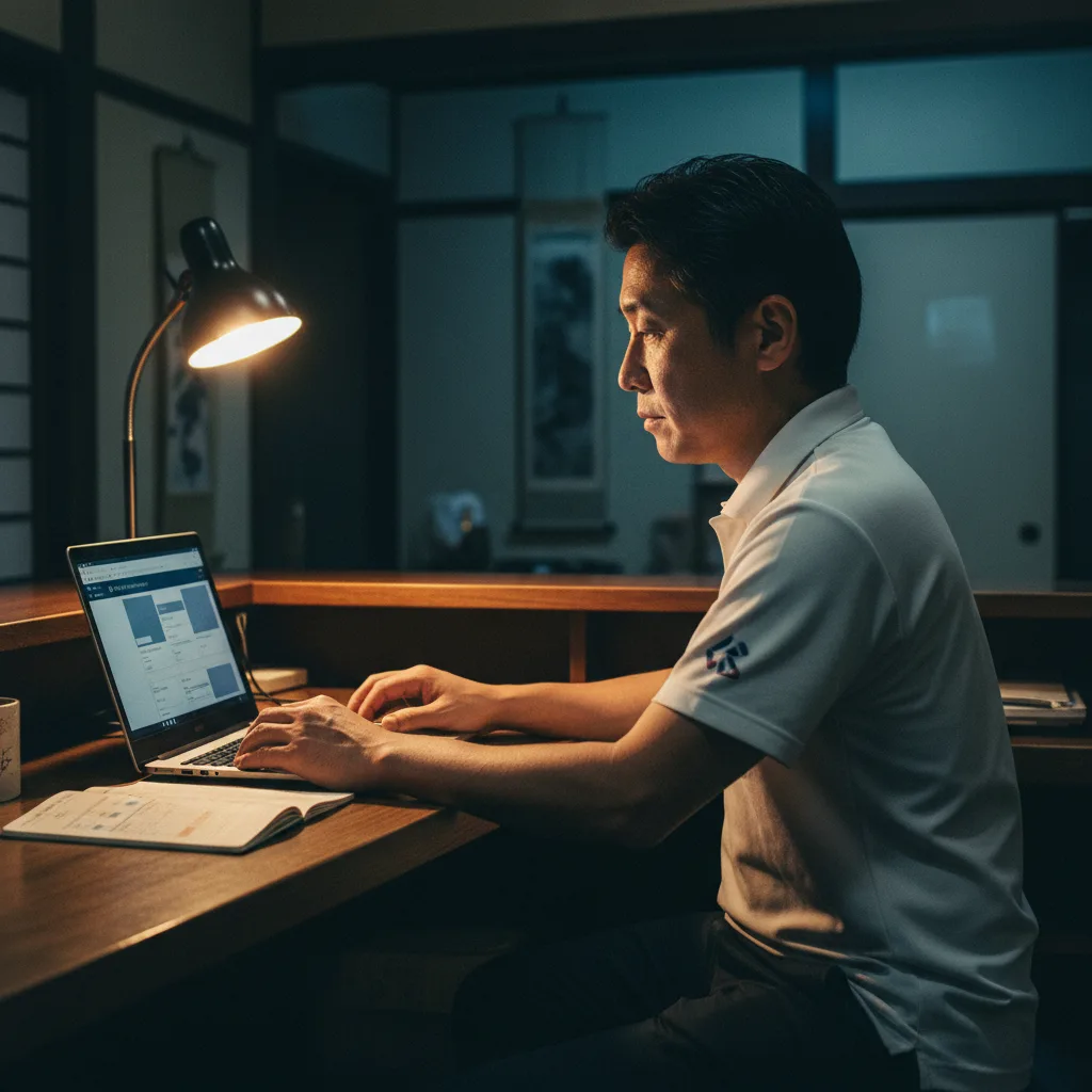 夜、自宅で ReLime に診療メニュー・営業時間を登録
