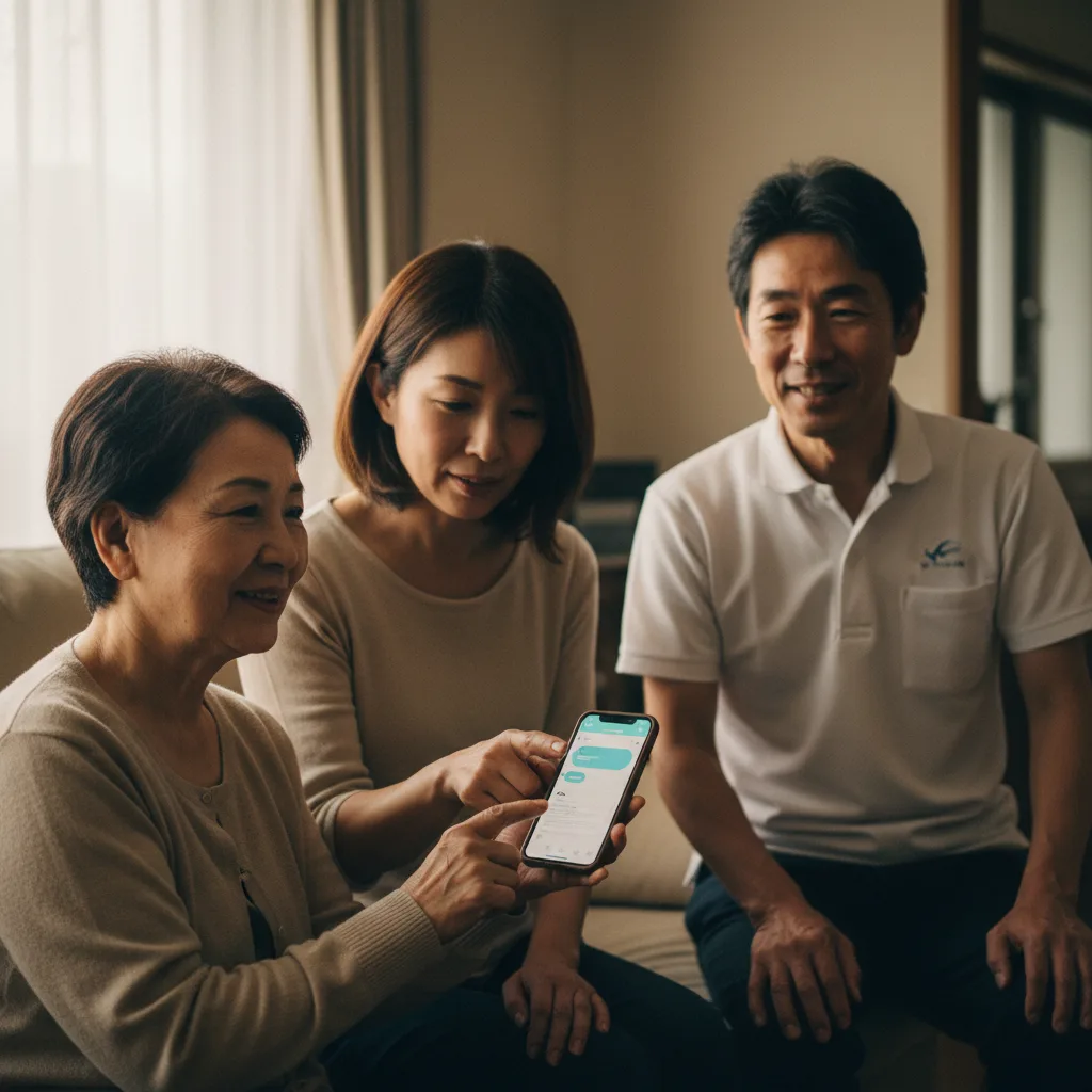 70代女性患者がご家族の助けを借りてLINE予約完了
