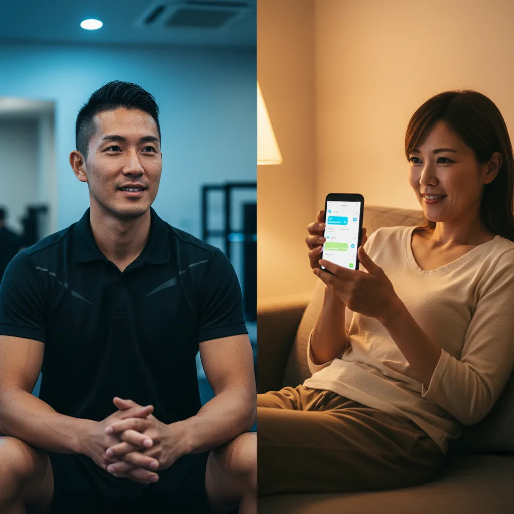 クライアントが自宅でLINEから次回セッション予約