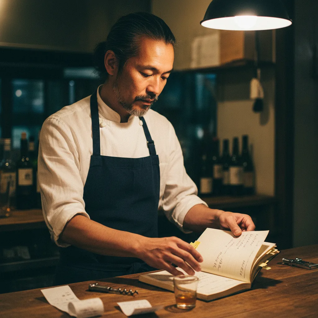 手書きの常連帳に、お客様ごとの好み・記念日を記録
