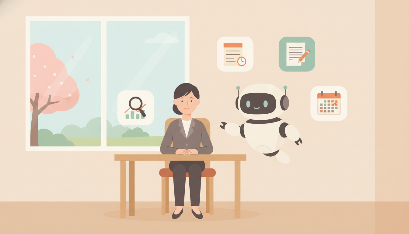 定型業務をタスク単位でAIに任せるイメージ