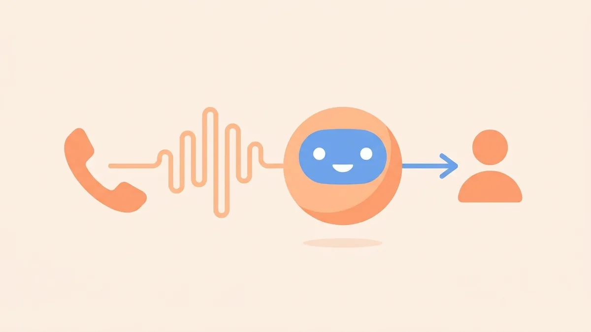 AIが電話の一次受付を肩代わりするイメージ
